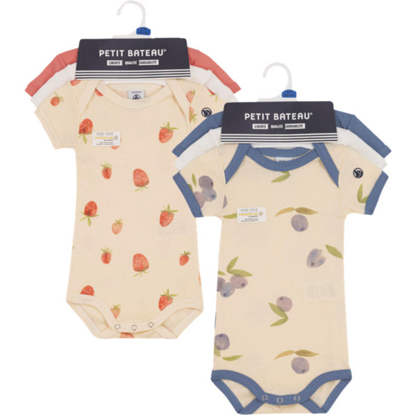 LOT DE 3 BODIES COL US MANCHES COURTES BIO
