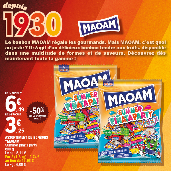“MAOAM” ASSORTIMENT DE BONBONS code EAN 3103220063026 
