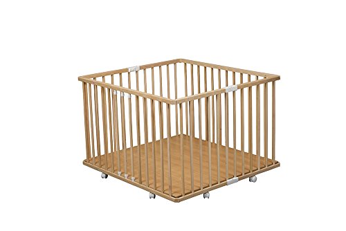 Parc pliant à plancher rigide gaby vernis naturel