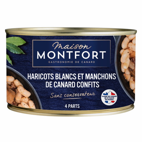 MAISON MONTFORT HARICOTS BLANCS ET MANCHONS DE CANARD CONFITS code EAN 3104544077560 