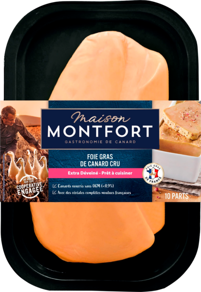 119540008 Foie Gras De Canard Cru Extra Déveiné Maison Montfort code EAN 3104544111639 