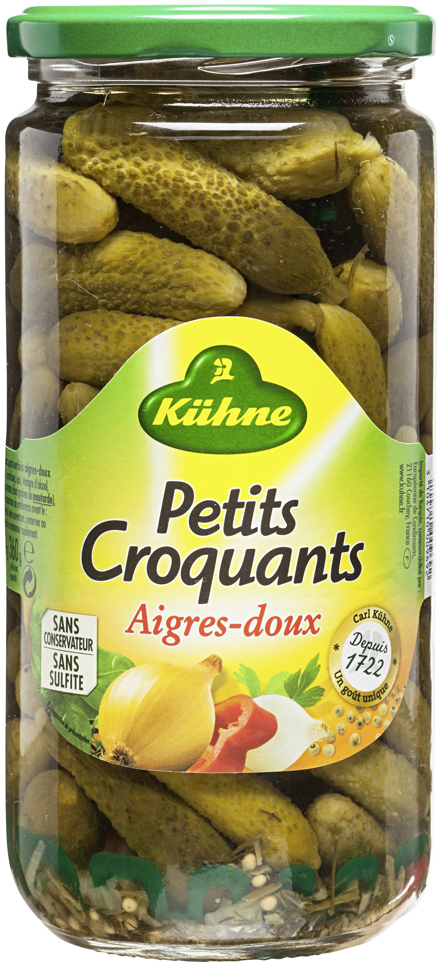 Cornichons petits croquants aigres-doux Kühne
