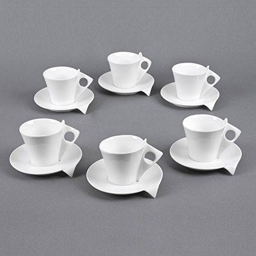 Table et passion TABLE PASSION - COFFRET 6 TASSES / SOUS TASSES CAFE 10 LIBRA PORCELAINE BLANCHE code EAN 3106232720123 