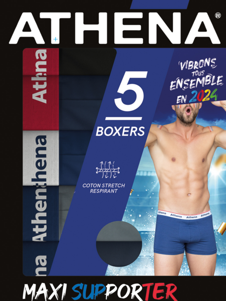 ATHENA Boxer homme "MAXI PACK SUPPORTER" code EAN 3106430603143 