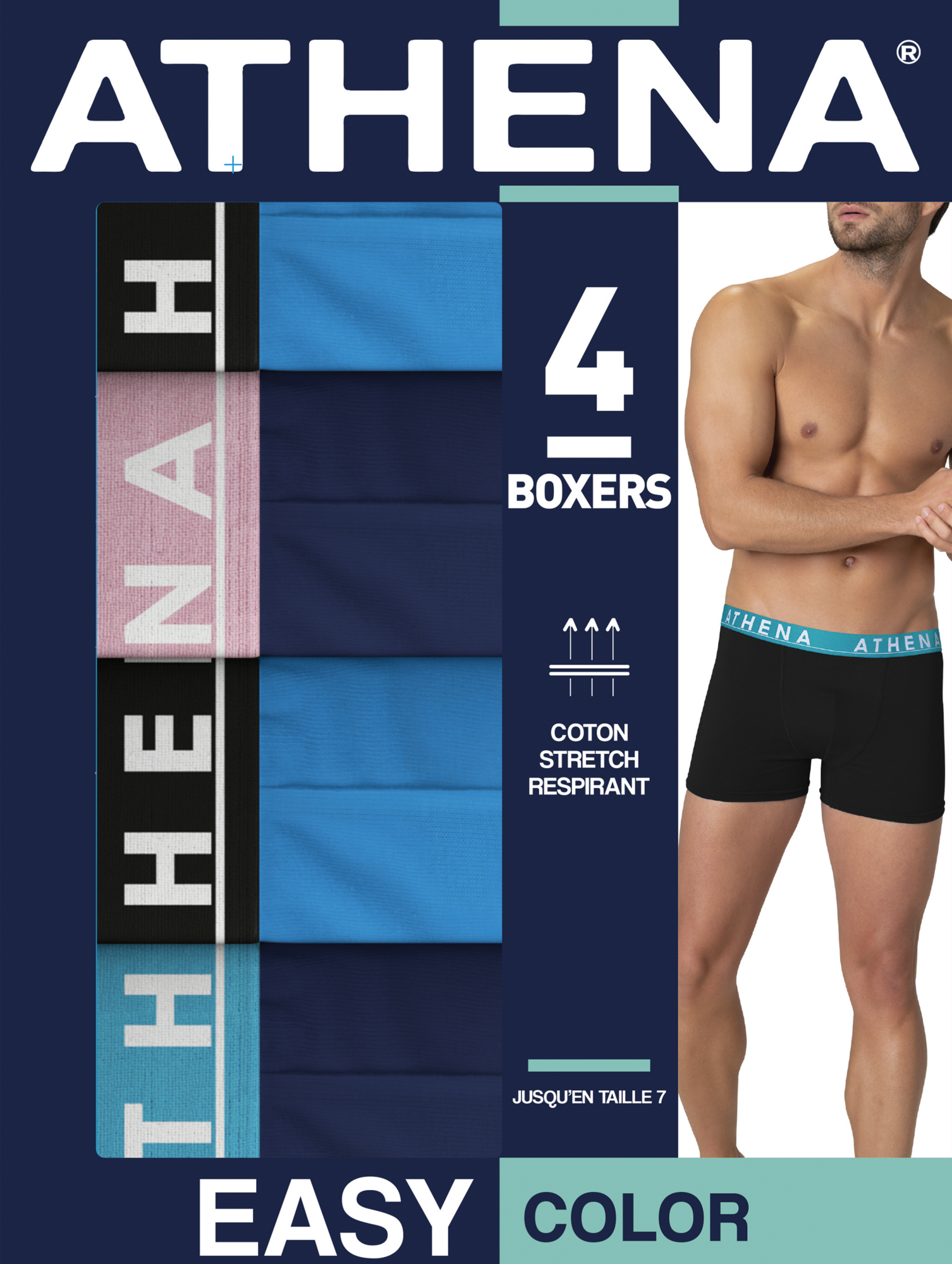 LOT DE 4 BOXERS HOMME