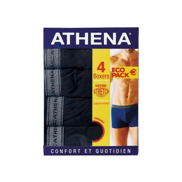 athena LOT DE 4 BOXERS "BASIC COTON" code EAN 3106437677840 