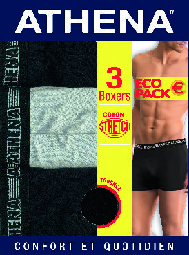 LOT DE 3 BOXERS HOMME