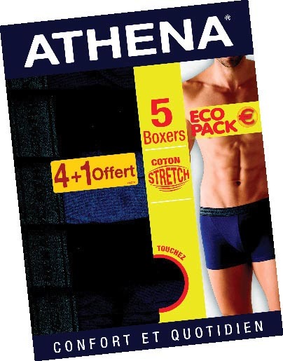 LOT DE 4 BOXERS + 1 OFFERT “ATHENA”