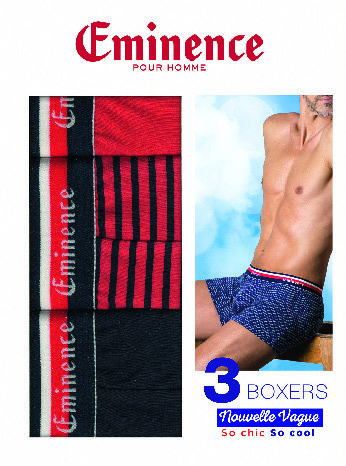LOT DE 3 BOXERS AVEC POCHETTE CADEAU