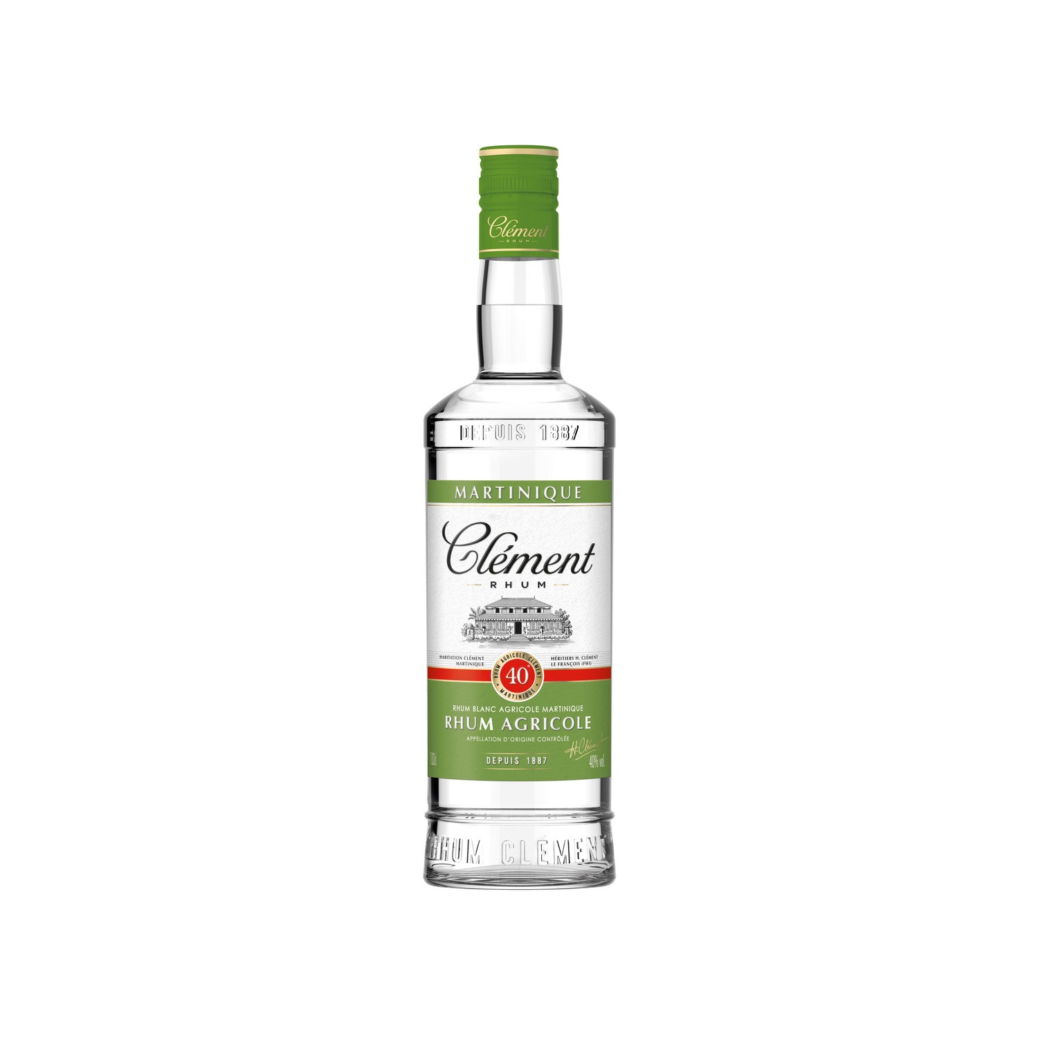 CLEMENT Rhum agricole blanc Martinique CLEMENT code EAN 3107460001404 