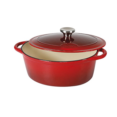 710840 cocotte rouge/crème fonte 41,5 x 26,5 x ...