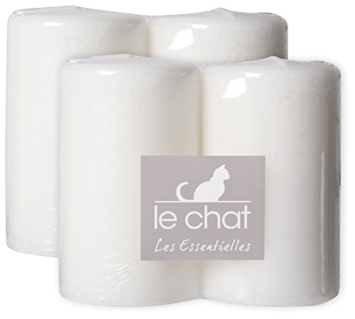 1200504 2 lots de 2 bougies blanches  non parfu...