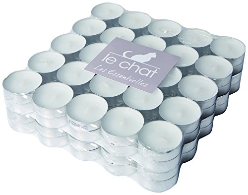 1201104 pack de 100 bougies chauffe-plats blancs