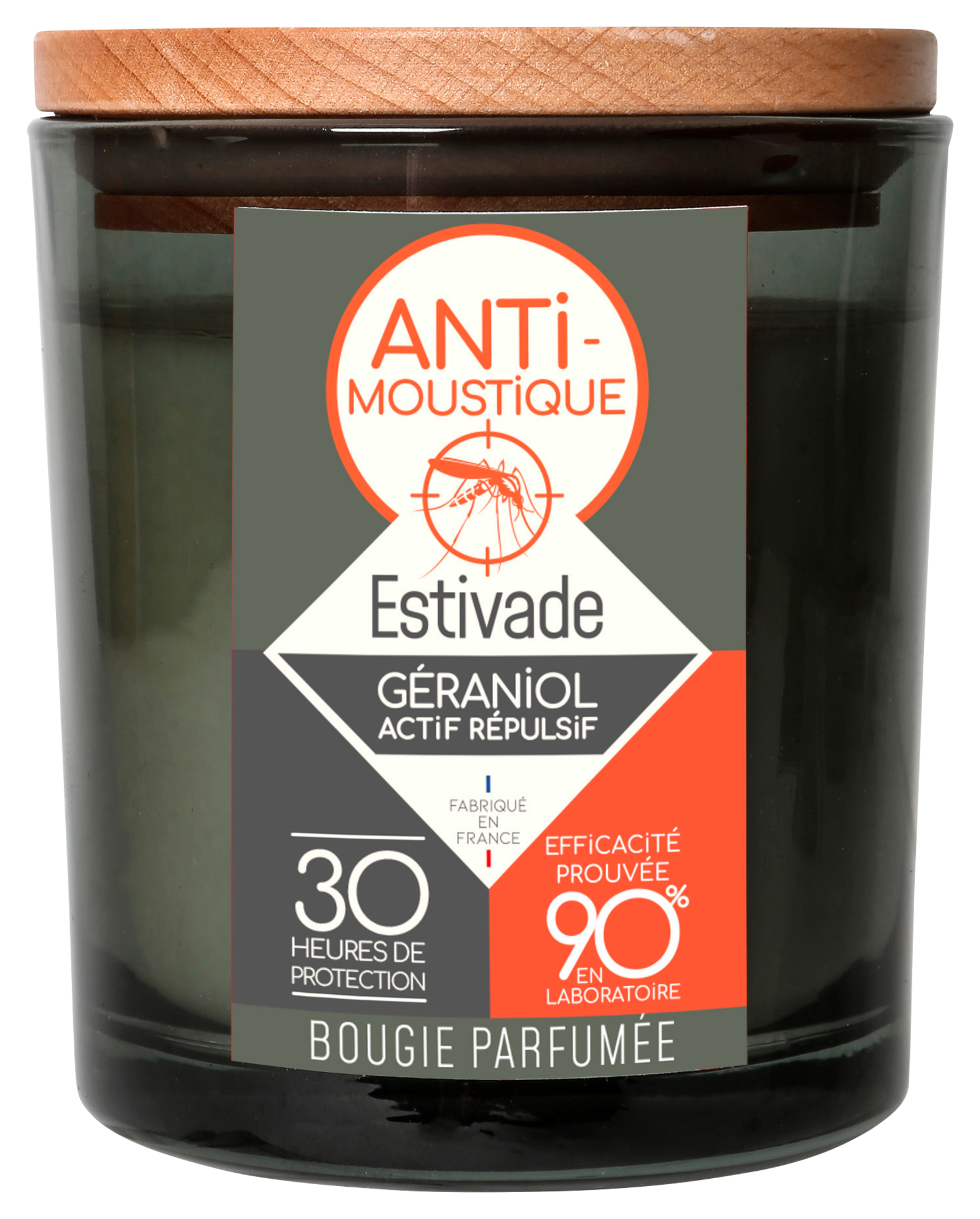 BOUGIE GERANIOL VERRE TEINTE