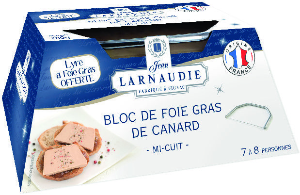 BLOC DE FOIE GRAS DE CANARD MI-CUIT + LYRE  “JEAN LARNAUDIE” 3113010138377 (3113010138377)