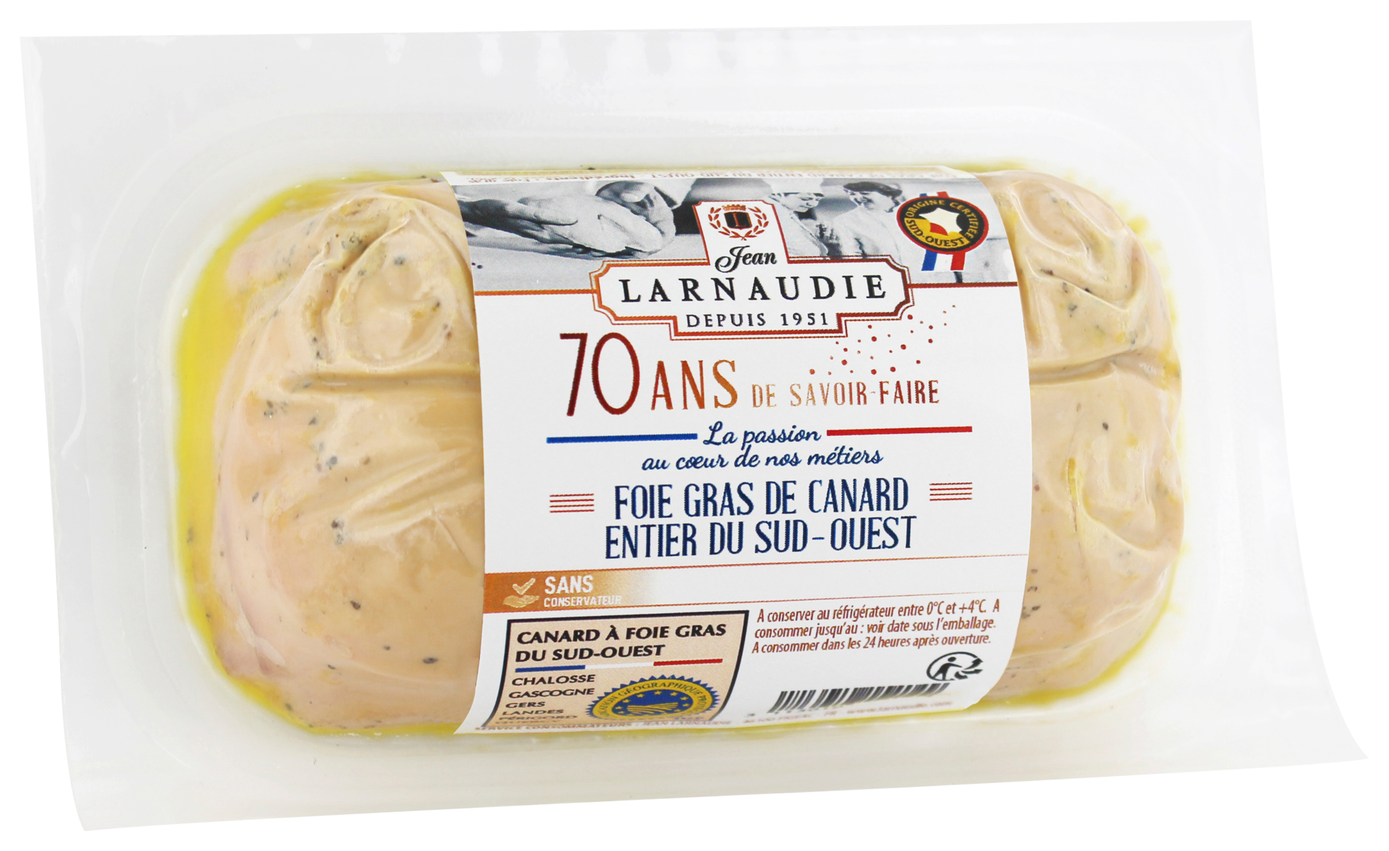 Foie gras de canard entier IGP du sud-ouest 