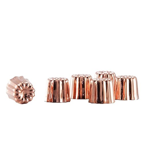 Lot 6 moules cannelés Bordelais Ø 6 cm cuivre