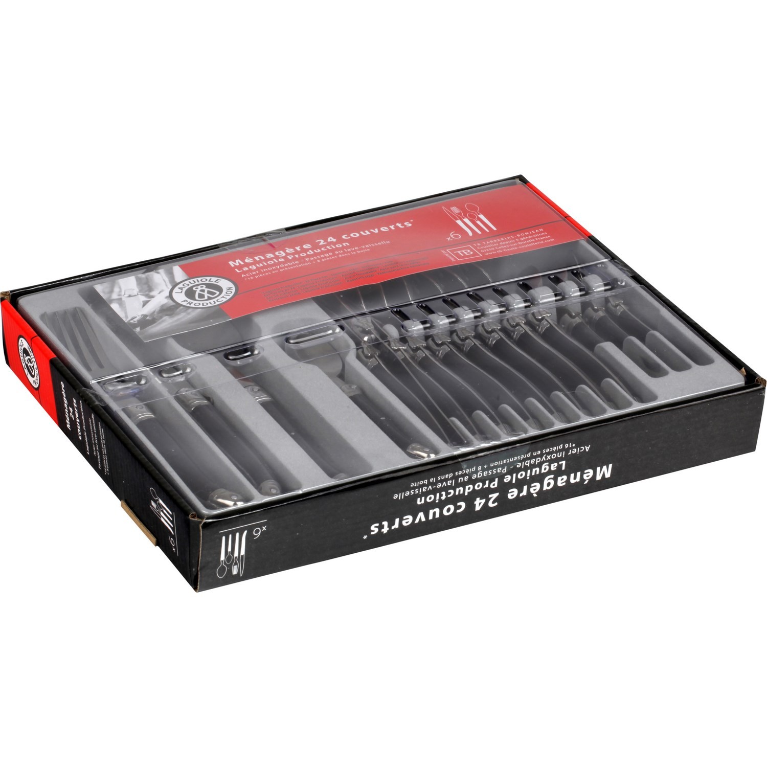 Ménagère 24 couverts anthracite LAGUIOLE PRODUC...