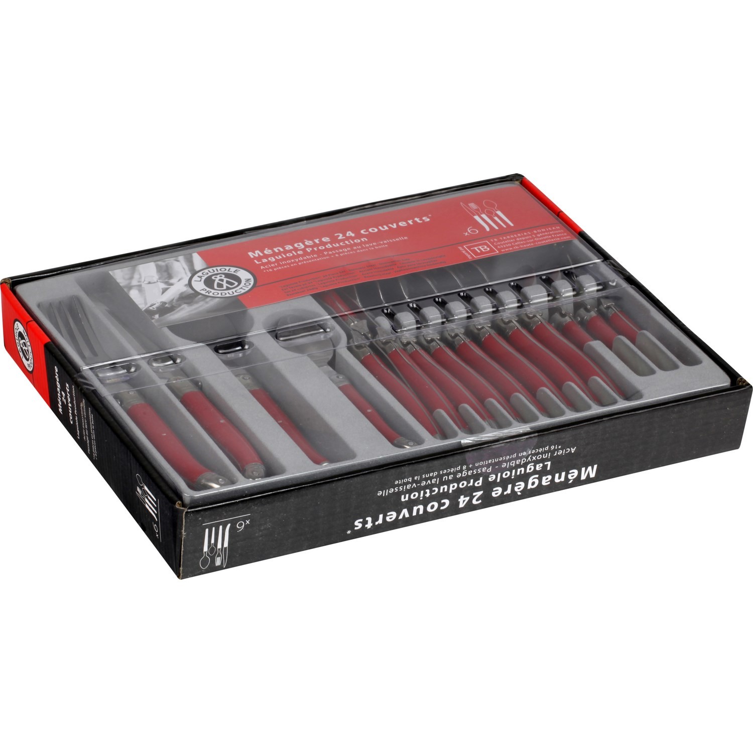 Ménagère 24 couverts rouge LAGUELLE