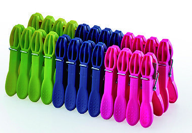 Pinces à Linge Noires KEPLIN - Lot De 24 - En Plastique Durable, Ressort Solide - Résistantes Aux UV - Pour Tous Types De Vêtements Intérieur/extérieur