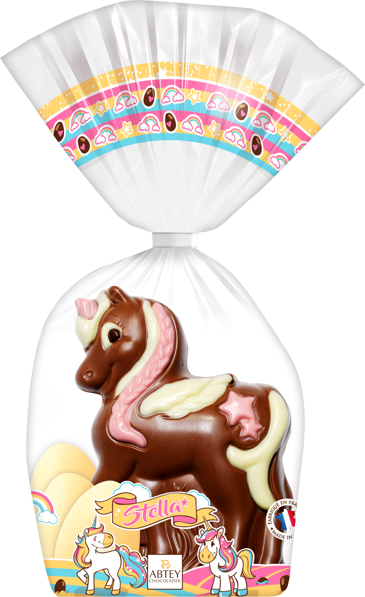 LICORNE EN CHOCOLAT AU LAIT ET 3 OEUFS EN CHOCO...