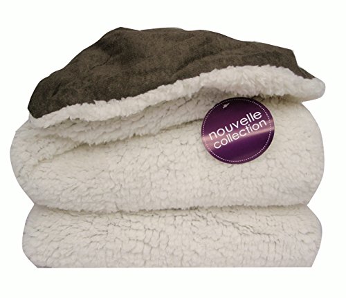 Ourson Plaid MOUTONA - 1 face BERBER  1 face suedine - 100% POLYESTER - OURSON - Taupe Grisee R8 - 125 x 150 code EAN 3120655005643 