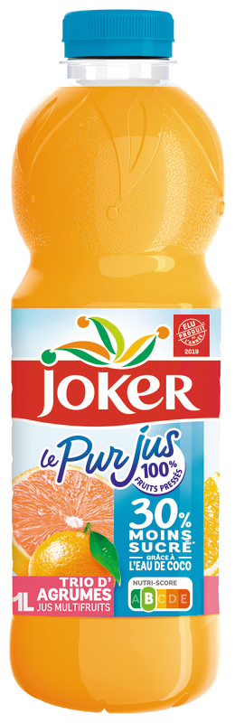 PUR JUS 30% MOINS SUCRÉ TRIO D'AGRUMES Joker