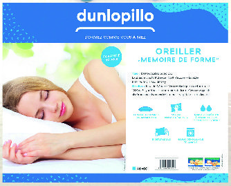 OREILLER MÉMOIRE DE FORME 40 X 60 CM