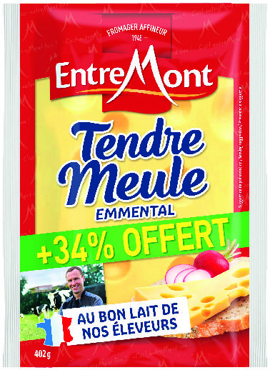  TENDRE MEULE EMMENTAL 29% MAT.GR.(3) “ENTREMONT” code EAN 3123930612499 