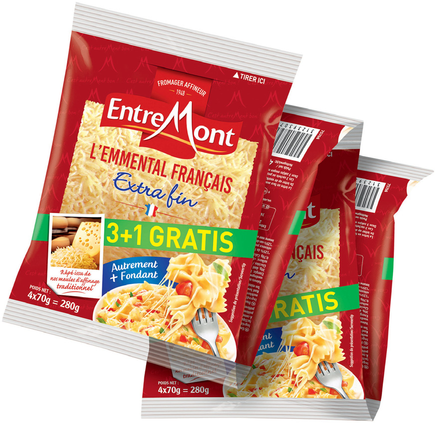  L’EMMENTAL FRANÇAIS EXTRA FIN 29% MAT.GR.* “ENTREMONT” code EAN 3123930710720 