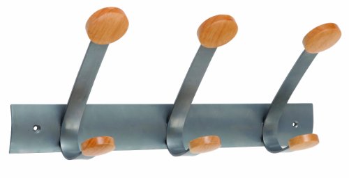 Pmv3 3 double patères murale a visser gris meta...