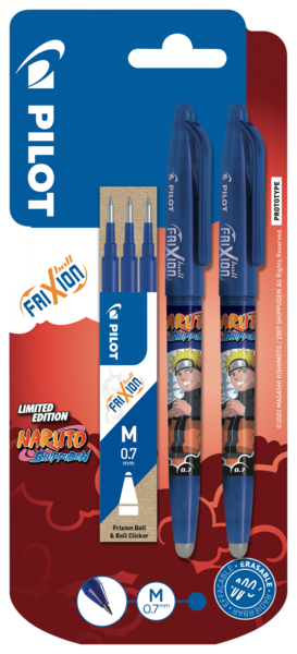 NARUTO 2 FRIXION BALL MOYEN BLEU + 1 ETUI DE 3 RECHARGES NARUTO
PILOT code EAN 3131910436225 