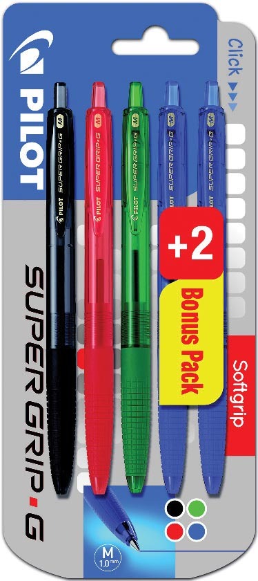 5 STYLOS BILLE SUPERGRIP.G “CLASSIQUE”