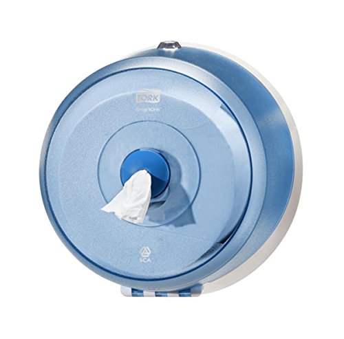 Tork LOTUS Distributeur Papier toilette en rouleau SmartOne Mini ABS - Dimensions : L22,5 x H22,5 x P18 cm bleu code EAN 3133200055437 