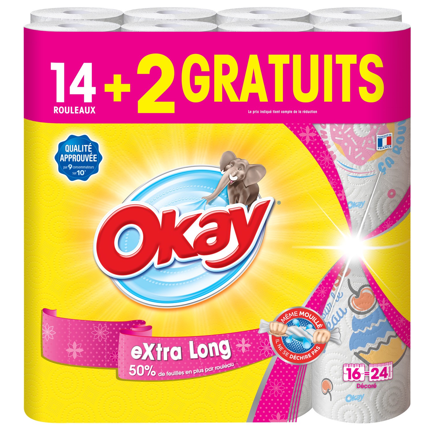 Essuie-tout extra long décoré OKAY