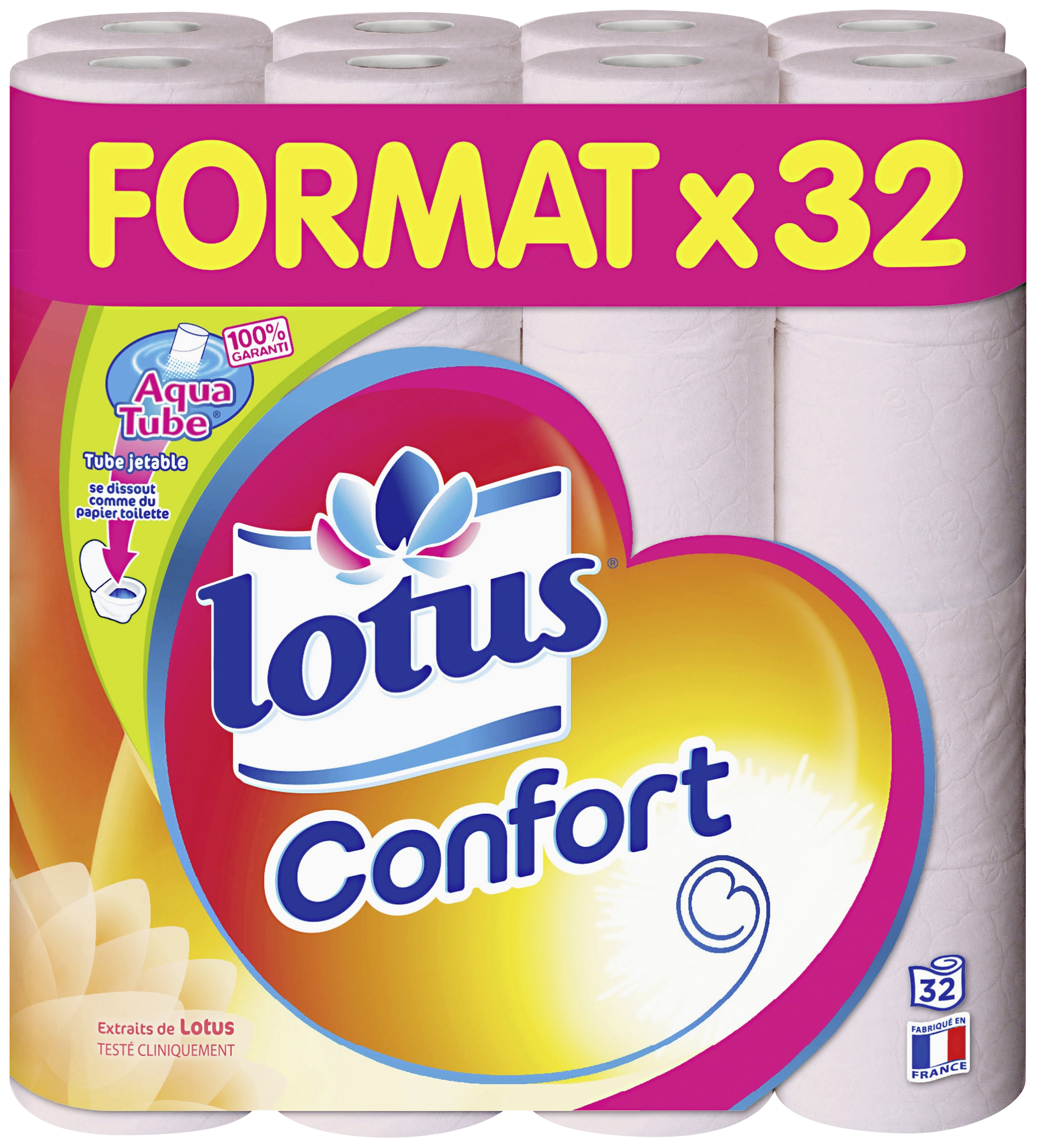 Lotus Papier hygiénique confort rose aquatube Lotus code EAN 3133200094948 
