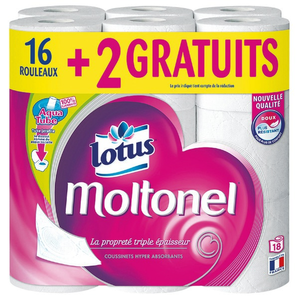 PAPIER TOILETTE MOLTONEL AQUATUBE LOTUS