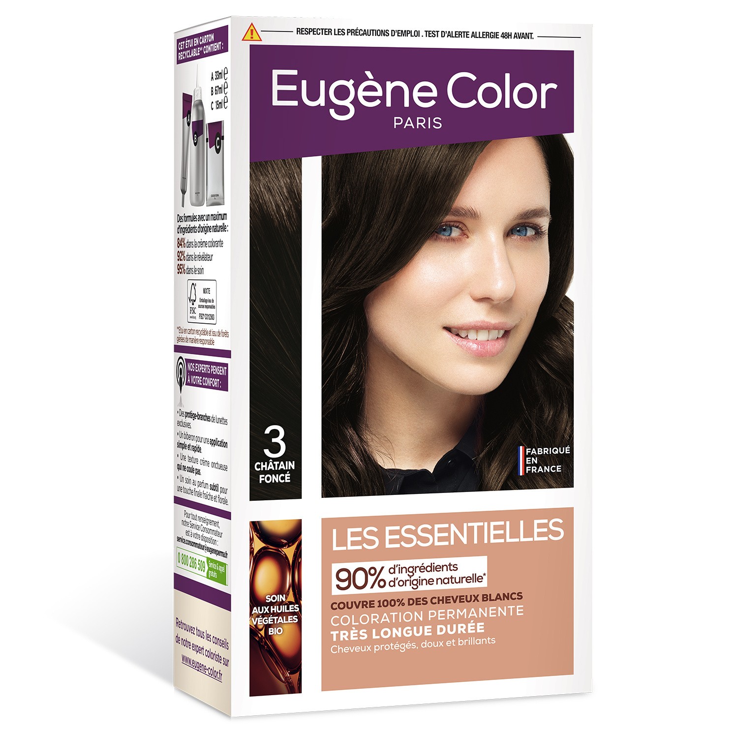 EUGENE COLOR Coloration cheveux châtain foncé 3 EUGENE COLOR 3140100392791 (3140100392791)