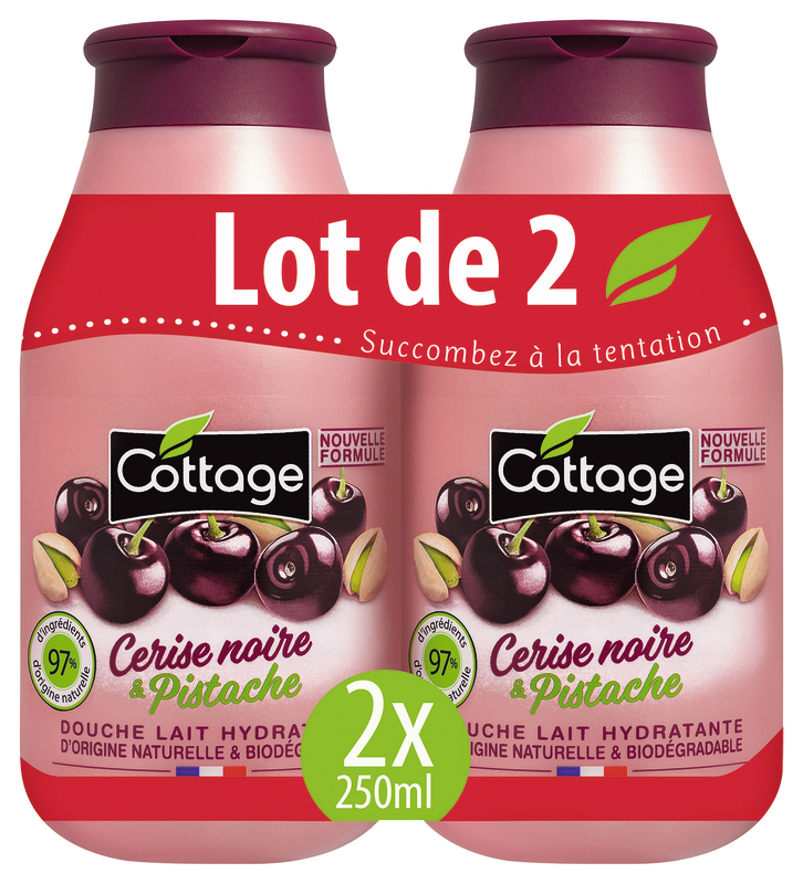 COTTAGE DOUCHE LAIT CERISE NOIRE & PISTACHE COTTAGE code EAN 3141386659660 
