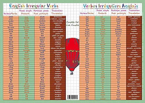 Editions Aris ARIS EDITIONS Sous-main et Set de table éducatif 30x42 Plastifié, effaçable "Verbes irréguliers Anglais" code EAN 3142561000147 