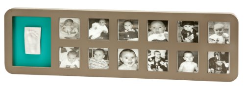 Modern first year print frame - taupe and azure...