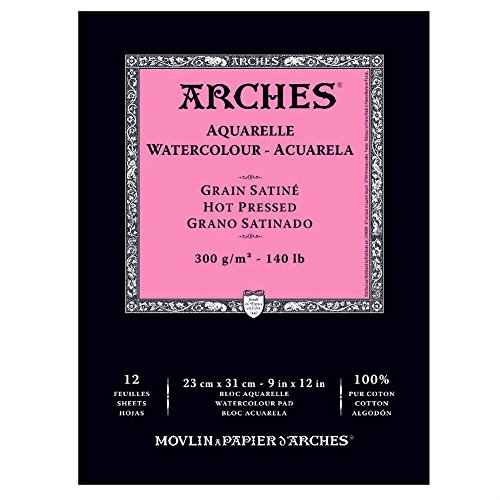 Arches Aquarelle bloc 12 feuilles 300 g grain satiné 23 x 31 cm blanc naturel code EAN 3148950012890 