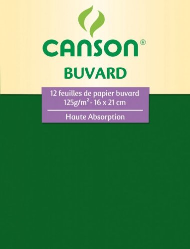 CANSON Pochette 12 Feuilles Buvard 125g 160 x 2...