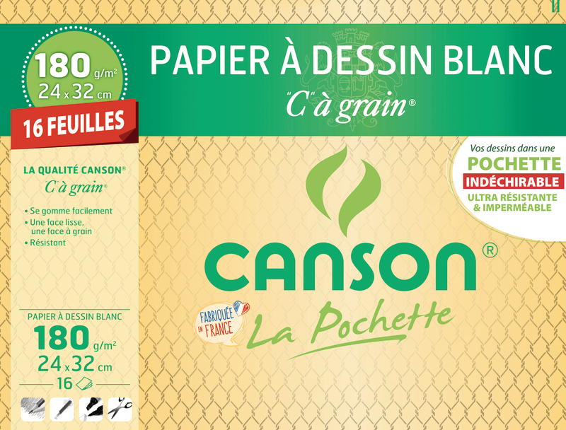POCHETTE PAPIER DESSIN 24X32 CM CANSON 3148950116673 CANSON POCHETTE PAPIER DESSIN 24X32 CM CANSON 3148950116673 CANSON