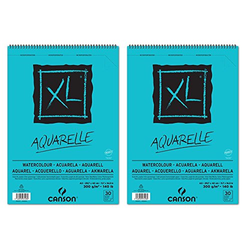 Xl aquarelle album de papier spiralés petit côt...