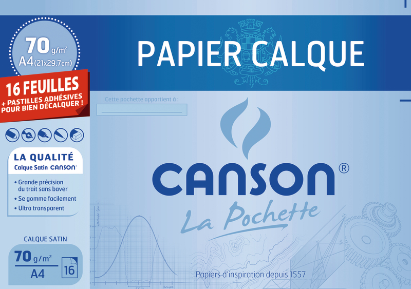 POCHETTE PAPIER CALQUE A4 CANSON