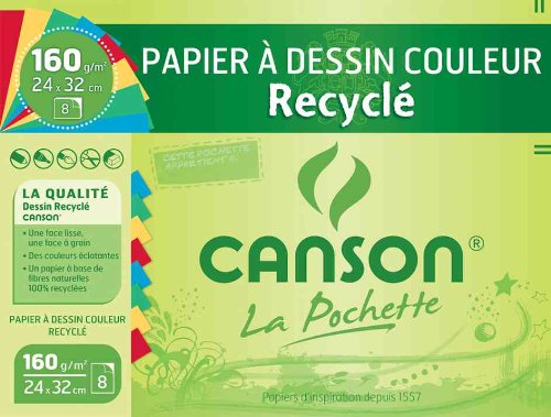 CANSON Pochette de 8 feuilles de papier dessin ...