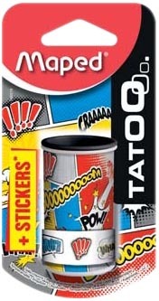 TAILLE-CRAYONS “TATOO” 1 TROU + STICKERS DÉCORA...