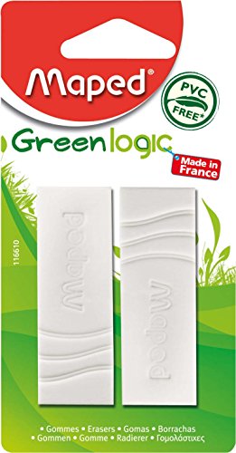 Greenlogic m116610 - gomme lot de 2, blanc