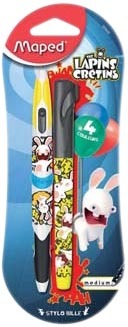 1 STYLO BILLE 4 COULEURS “TWIN TIP” + 1 SURLIGNEUR
